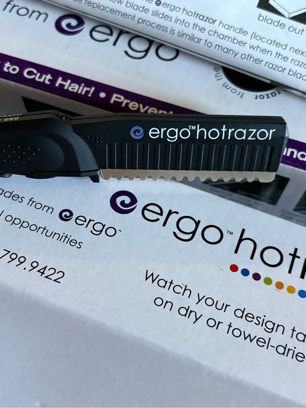 ERGO Professional Hot Razor – Heated Styling & Texturizing Tool NIB